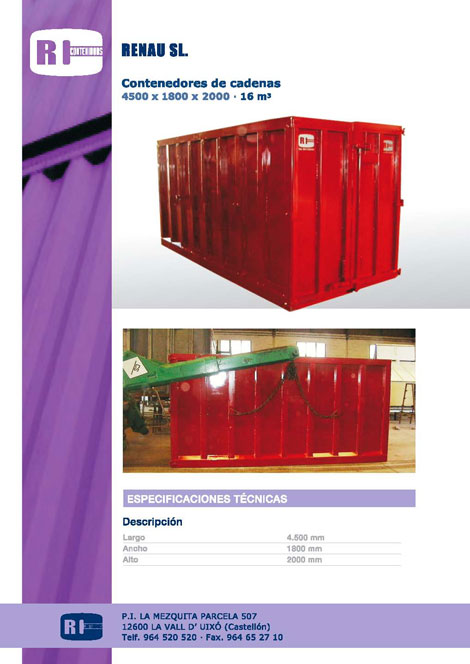 contenedores de cadenas 16 m3