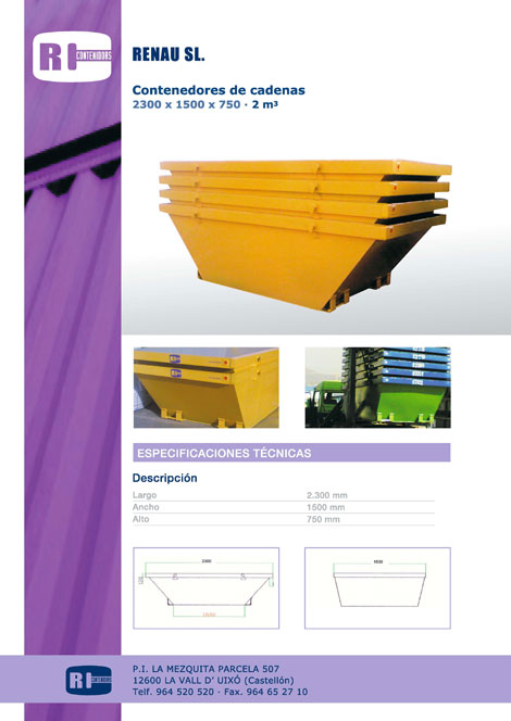 contenedores cadenas 2 m3