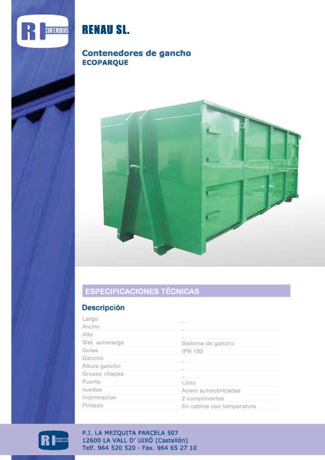 conenedor gancho 20 m3 ecoparque