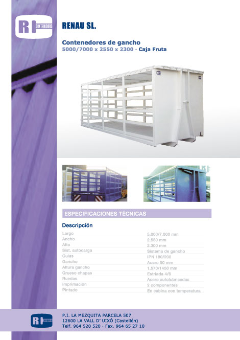 contenedores de gancho cajas de fruta